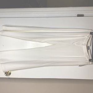 White wide leg trouser pants